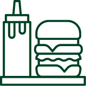 Burger and ketchup icon